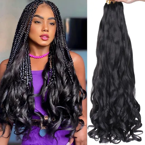 Miniatura 48 de Unionbeauty - Cabello rizado francés trenzado de 10 pulgadas, trenzas rizadas estilo Bob francés, cabello de ganchillo, 8 paquetes de trenzas