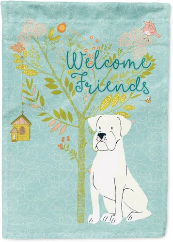 Miniatura 102 de Caroline's Treasures BB7594GF Bandera de jardín de Husky siberiano con texto en inglés "Welcome Friends" - Bandera decorativa para patio exterior
