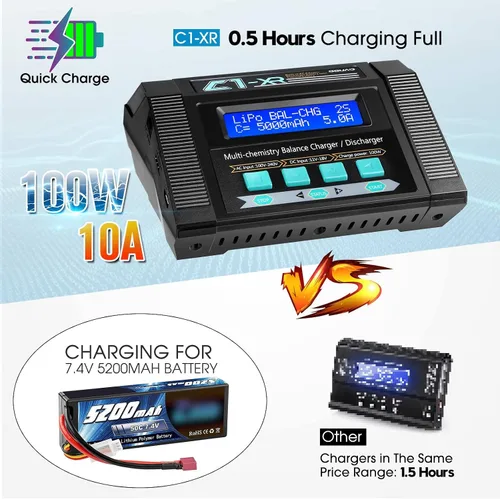 Miniatura 2 de 100W 10A AC/DC 1-6S Lipo cargador de batería descargador Smart Balance Lipo cargador para LiPo LiHV Life NiMH NiCd Pb para Hobby RC Car Boat Drone