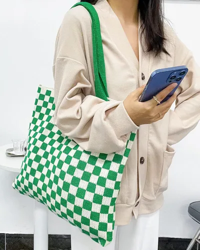 Miniatura 43 de Bolsas de ganchillo para mujer, bolsa de mano de playa de verano, bolsa de hombro de gran capacidad, bolsa de hobo estética, bolsa de punto, bolsa