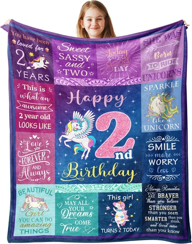 Miniatura 12 de Solzien Manta de regalo de cumpleaños para niño de 1 año, 50 x 40 pulgadas, regalos para hijo de un año, sobrino/nieto, decoraciones de primer