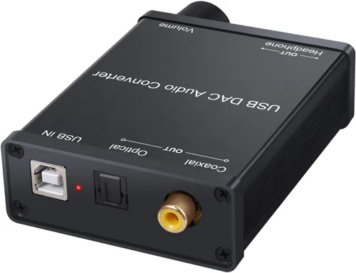Miniatura 9 de LiNKFOR Amplificador USB DAC y auriculares, coaxial/óptico/salida de auriculares de 0.250 in, USB a coaxial S/PDIF convertidor digital a analógico
