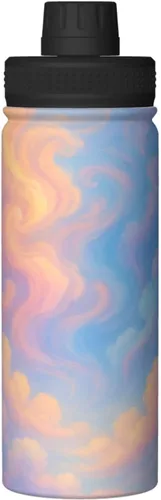 Miniatura 9 de Colorful Clouds Printed Insulated Water Bottle, 18oz Stainless Steel Funny Travel Mug, Leakproof Hot & Cold for Sports, Gym, Hiking