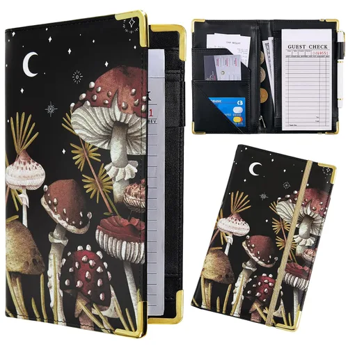 Miniatura 8 de Bienbee Libreta de servidor, libro de camarera. Libros de servidor para camarera, libro de camarero con bolsillo con cremallera para dinero. Libro