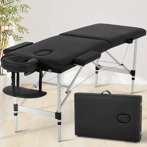 Mesa de masaje de 73 pulgadas, cama de spa, portátil, altura ajustable, de aluminio, mesa de salón de salón de piel sintética con funda de