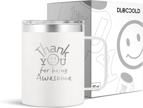 Miniatura 31 de DLOCCOLD Regalos de agradecimiento para mujeres, taza de café con texto en inglés "Thank You for Being Awome", agradecimiento a los empleados