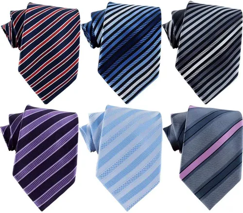 Miniatura 30 de WeiShang Lote de 6 corbatas clásicas de seda para hombre, corbatas tejidas jacquard