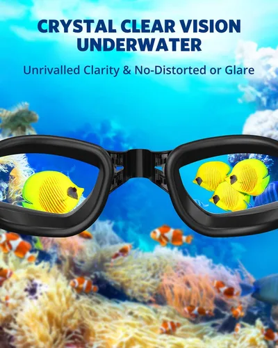Miniatura 6 de Aegend Gafas de natación, gafas de natación sin fugas, protección completa para adultos, hombres, mujeres y jóvenes Negro (Lente de color negro)