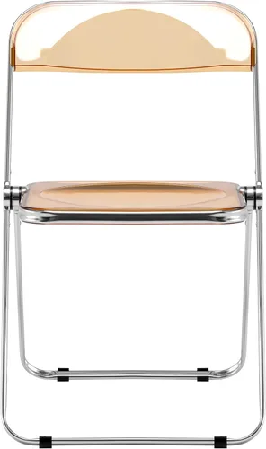 Miniatura 7 de LeisureMod Lawrence - Silla plegable de acrílico transparente moderna con marco de metal, asiento transparente que ahorra espacio para comedor