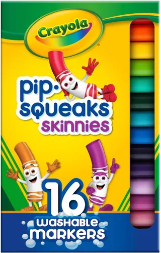 Crayola Marcadores lavables Pip-Squeaks Skinnies, 16 unidades