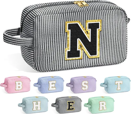 Miniatura 26 de Bolsa de Maquillaje con Inicial YOOLIFE - Regalos de Cumpleaños para Mujeres, Niñas, Mamá, Hija, Amigas, Hermana, Maestra, Regalos de Propuesta