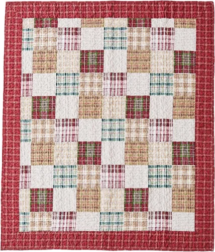Miniatura 2 de Manta estilo Oxford de 100% algodón de Greenland Home Fashions, Roja