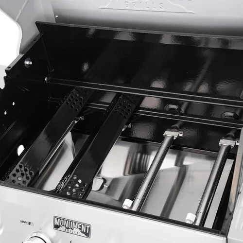 Miniatura 9 de Monument Grills Mesa400MF Mesa400MF - Parrilla de gas propano líquido de 4 quemadores, parrilla de acero inoxidable plateado para patio al aire