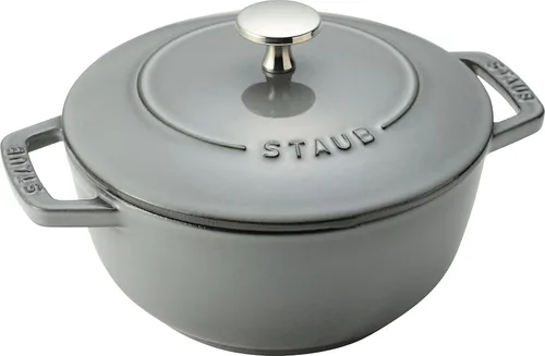 Miniatura 9 de STAUB Wa-NABE 40501-010 Wanabe Olla de hierro fundido de dos asas, color gris, 20 cm, para cocinar arroz, 3 piezas, compatible con inducción