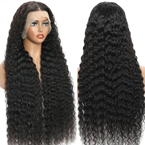 Miniatura 4 de Pelucas de cabello humano ondulado profundo con encaje frontal 13x6, densidad del 200%, pelucas de cabello humano con encaje frontal HD pre
