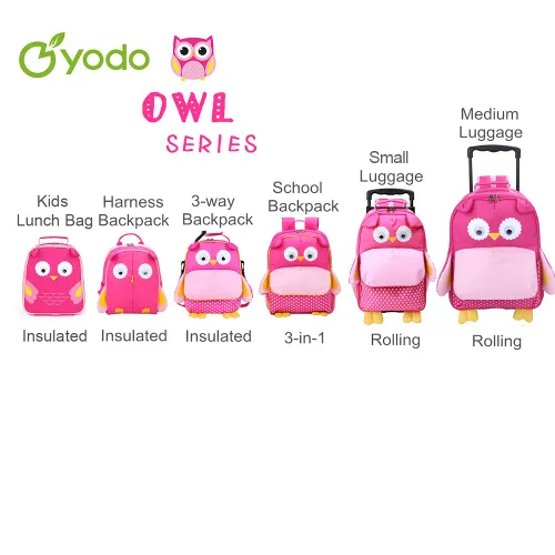 Miniatura 38 de Yodo, Bolsa para almuerzo aislada y mochila preescolar infantil, con correa de arnés de seguridad para niños o niñas, Dinosaur