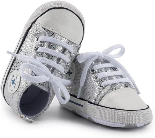 Miniatura 99 de Zapatos deportivos de lona de lona para bebés y niñas, suela antideslizante suave, suela antideslizante