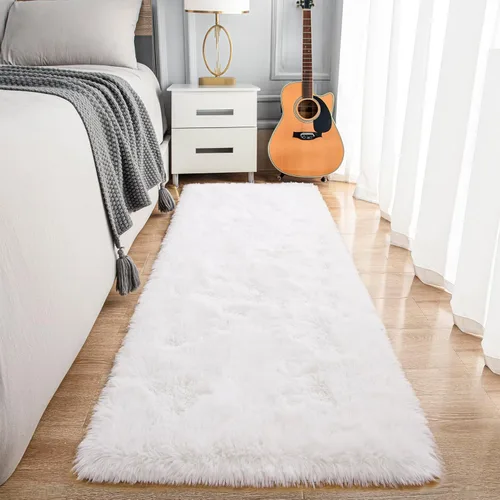 Miniatura 11 de Noahas - Alfombra suave y afelpada para habitación de niña y sala de estar, colorida, decoración para guardería, teñido anudado arcoíris, azul