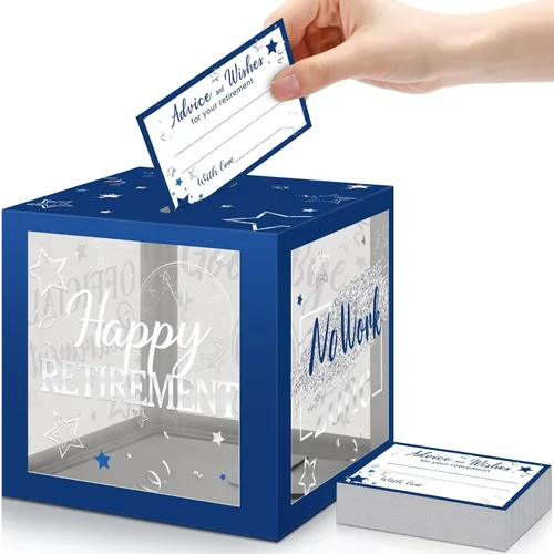 Miniatura 8 de Funrous 51 cajas de tarjetas de jubilación, tarjetas de consejos y buenos deseos para mujeres y hombres, decoraciones de fiesta de jubilación