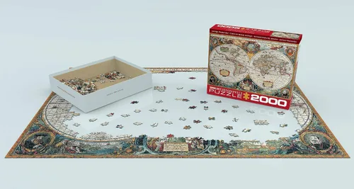 Miniatura 3 de EuroGraphics Rompecabezas de mapa antiguo del mundo (2000 piezas)