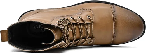 Miniatura 2 de Chukka Botas Casual Moda Oxford Vestido Botas Cuero Cordones Desierto Tobillo Botas Clásico para Hombres Ligero Antideslizante