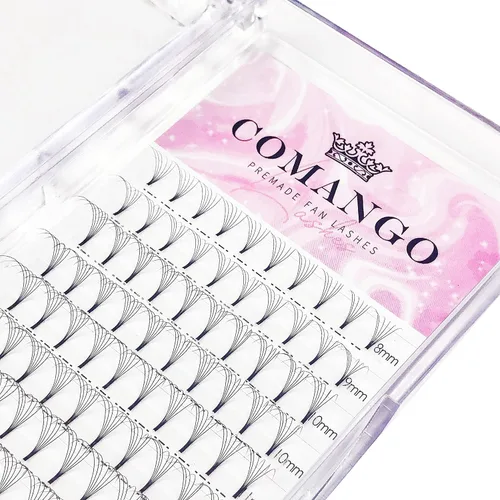 Miniatura 65 de CoMango Extensiones de pestañas de volumen 3D/4D/5D/6D/10D, grosor de 0.003 in, rizo C/D, tallo corto de 0.315-0.591 in, extensiones de pestañas