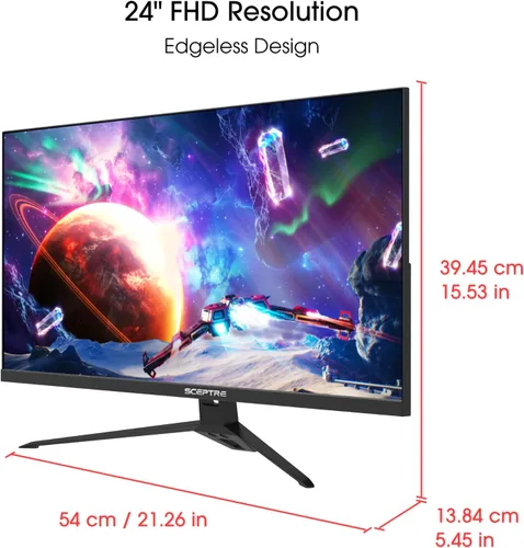 Miniatura 3 de Sceptre Monitor para juegos IPS de 24 pulgadas, 165 Hz, 144 Hz, Full HD (1920 x 1080), FreeSync Eye Care FPS RTS DisplayPort HDMI Altavoces