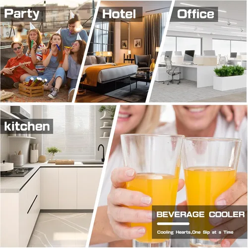 Miniatura 7 de DOGHLY Refrigerador de bebidas, mini refrigerador para 24 latas, puerta sólida para bebidas, refrescos, cerveza o vino, refrigerador pequeño