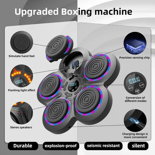 Miniatura 2 de 2025 Music Boxing Machine with Boxing Gloves, Smart Bluetooth Boxing Trainer, Boxing Wall Mount Machine for Adults Kids, Electronic Boxing Target