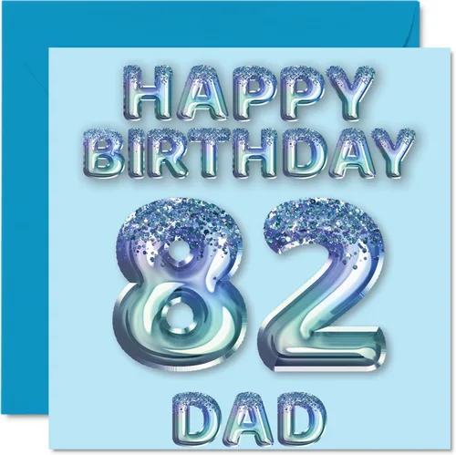 Miniatura 211 de Stuff4 Tarjeta de primer cumpleaños para niños, globo de fiesta con purpurina azul, tarjetas de feliz cumpleaños para niño de 1 año, nieto, hijo, 57