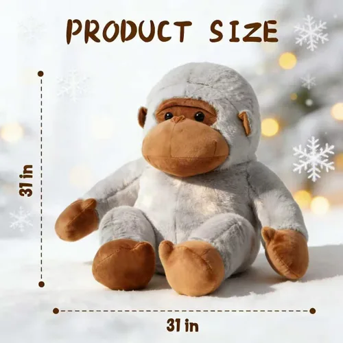 Miniatura 3 de Gorila gigante de peluche, juguetes de peluche grandes de gorila, juguetes de animales de la selva, animales de peluche jumbo esponjosos de 31