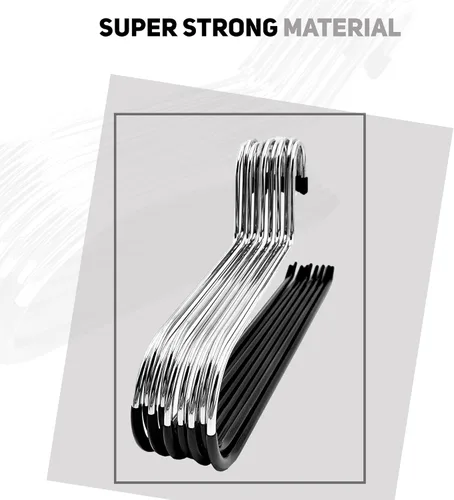Miniatura 6 de BuyDBest - Juego de 9 perchas de acero inoxidable resistentes para mantas y toallas, armario o baño, perchas de metal resistente sobre el soporte
