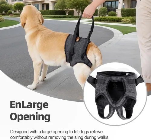 Miniatura 4 de Arnés acolchado suave ajustable para patas traseras para perros grandes, para patas traseras débiles, lesionadas o discapacitadas, ayuda a apoyar a
