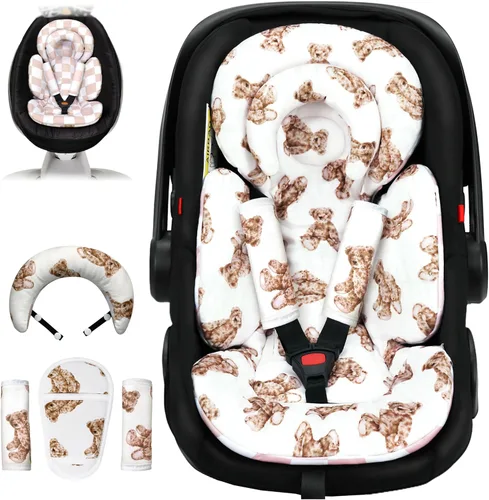 Miniatura 14 de TinlyFinly inserto de asiento de coche para bebé con almohadilla extra para prematuros a niños pequeños, inserto reversible para asiento de coche