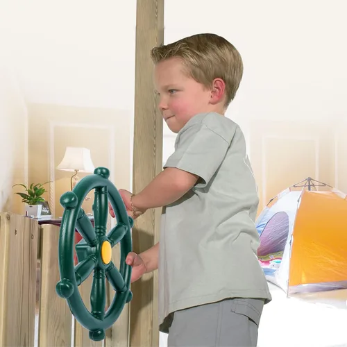 Miniatura 5 de RedSwing Accesorios para patio de recreo para niños, accesorios de juego con rueda de barco pirata y telescopio para patio trasero al aire libre