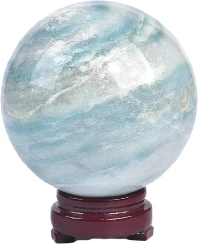 Miniatura 55 de JIC Gem Esfera de cristal de cuarzo Pietersite, bola de cristal decorativa azules y marrones dorados para meditación, decoraciones de mesa