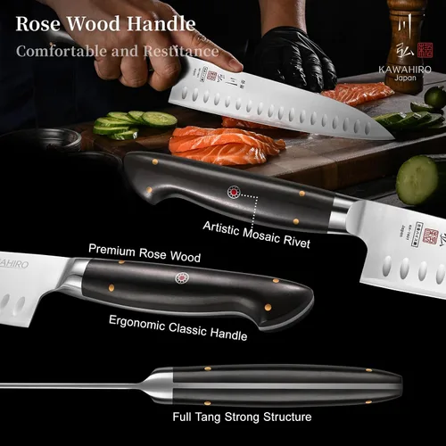 Miniatura 5 de Cuchillo de chef profesional, cuchillo de chef japonés hecho a mano de 9.5 pulgadas para cocina eficiente, cuchillo gyuto de acero de aleación