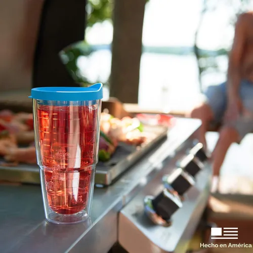 Miniatura 11 de Taza de viaje Tervis de doble pared transparente y colorida con tapa fabricada en Estados Unidos mantiene las bebidas frías y calientes, 24 onzas