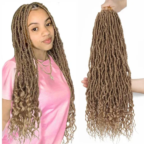 Miniatura 14 de Mytarku 8 paquetes de rastas suaves de 24 pulgadas con extremos rizados, rastas de pelo sintético de ganchillo bohemias para mujeres rastas de 1b