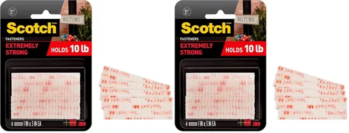 Miniatura 13 de Scotch Sujetadores de enclavamiento extremo, 4 tiras, 1" x 3", ofrece una potente unión al contacto, resistente a la intemperie, la suciedad