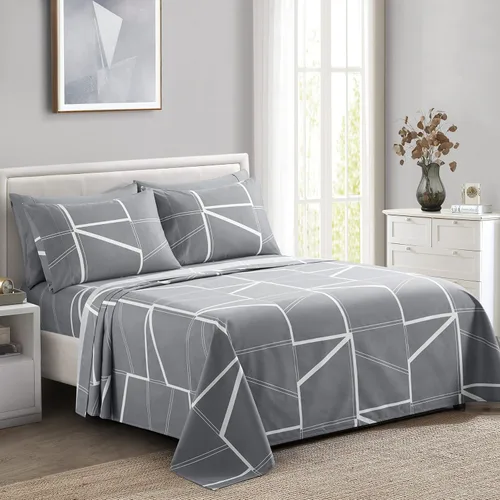 Miniatura 30 de Marina Decoration Ropa de cama ultra suave y sedosa con bolsillo profundo, rayón derivado de bambú para todas las estaciones, juego de sábanas de 6