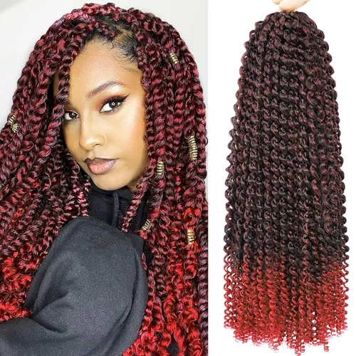 Miniatura 40 de Cabello Passion Twist de 24 pulgadas, 8 paquetes de cabello Passion Twist de ganchillo para mujeres, cabello trenzado Passion Twists largo bohemio
