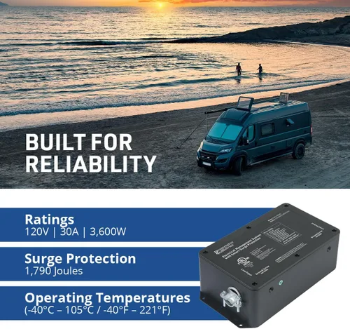 Miniatura 3 de Progressive Industries EMS-HW30C - Protector de sobretensiones para autocaravana resistente, negro, 30 amperios