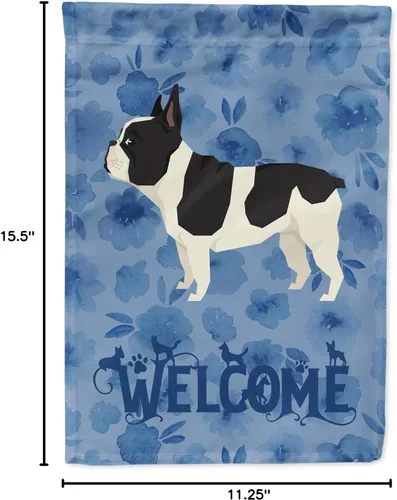 Miniatura 4 de Caroline's Treasures CK6243GF Bandera de bienvenida de bulldog francés para buzón, bandera decorativa para patio exterior, obras de arte de patio