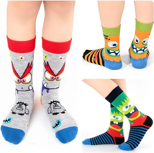 Miniatura 7 de Dsia Zamur Calcetines para niños y niñas, paquete de 4 a 6 unidades + caja de regalo, novedosos calcetines de pantorrilla coloridos para adolescentes