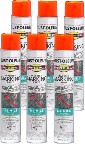 Miniatura 11 de Rust-Oleum 266579 Pintura en aerosol profesional de distancia 2X para marcado invertido, 15 onzas, naranja fluorescente
