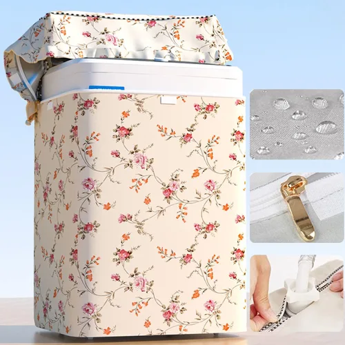 Miniatura 9 de Cubierta de carga superior para lavadora, cubierta impermeable para secadora con cremallera, a prueba de polvo, al aire libre, funda protectora