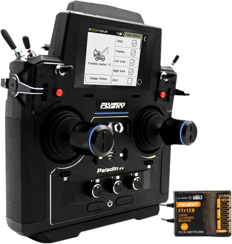 HTLNUZD Flysky Paladin FS-PL18 EV Transmisor de control de radio, 2.4G 18 canales 3.5 pulgadas TFT pantalla táctil para RC FPV barco coche dron con