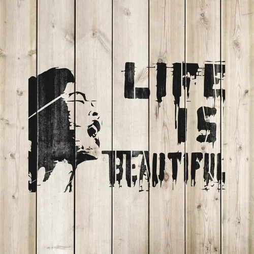 Miniatura 4 de Banksy - Plantilla reutilizable para paredes y manualidades, plantillas reutilizables de Life is Beautiful para pintar en tamaños pequeños