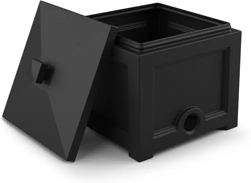 Miniatura 10 de Mayne Fairfield - Cubo para manguera de jardín, color negro, 17 pulgadas de largo x 17 pulgadas de ancho x 18 pulgadas de alto, soporta hasta 100